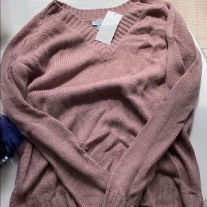 Cold shoulder sweater